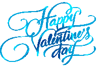 blue lettering that says happy valentine 's day on it