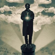 a poster for litn 25th may 2024 shows a man standing on a chess piece