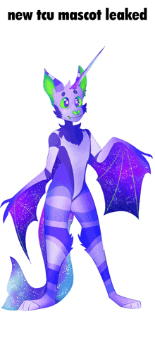 a drawing of a cat with wings and the words " new fcu mascot leaked " below it