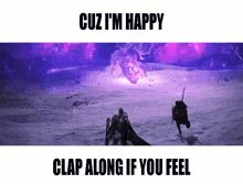 a poster that says cuz i 'm happy