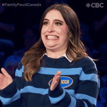 Clapping Rebecca GIF - Clapping Rebecca Family Feud Canada GIFs