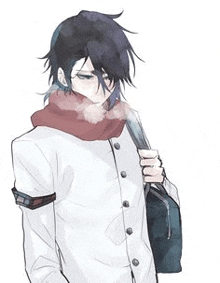 Winter Ulquiorra Wear A Scarf Around His Neck Sigh Annoyingly GIF