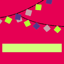 a string of colorful squares with arabic writing on it