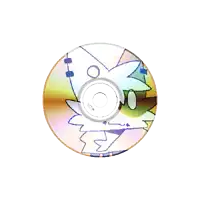 a cd with a drawing of a white cat on it