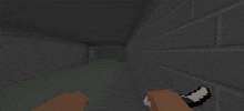 a computer generated image of a person standing in a hallway