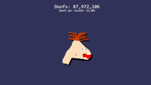 a cartoon drawing of a horse with red hair and the number 88,094,556 on the bottom