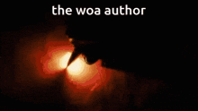 a close up of a person 's mouth with the words " the woa author " written above it