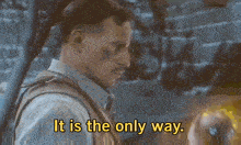 a man says it is the only way in a video game scene