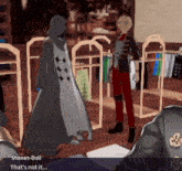 a video game character named shonen-doll is talking to another character in a store
