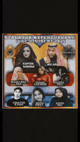 a group of people are on a poster that says struktur kepengurusan ivsc divisi 03 2025