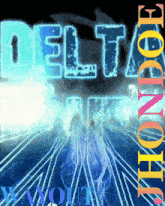 the word delta is on a black background