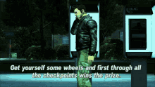 Gtagif Gta One Liners GIF - Gtagif Gta One Liners Get Yourself Some Wheels And First Through All The Checkpoints Wins The Prize GIFs