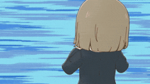 a cartoon girl is taking a picture with a camera