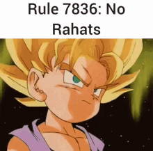 a picture of a cartoon character with the words rule 7836 no rahats