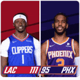 two basketball players from the clippers and the phoenix