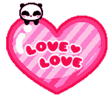 love panda heart i love you love love