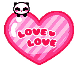 Love Panda Sticker - Love Panda Heart Stickers