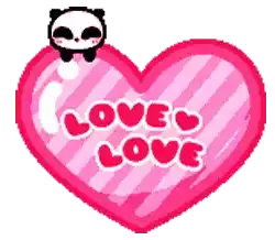 Love Panda Sticker - Love Panda Heart Stickers