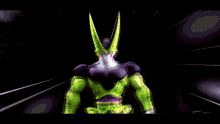 a cartoon character with a green and purple body and a purple head