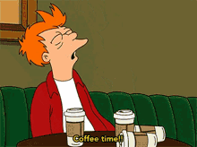 Coffee Time Fry GIF