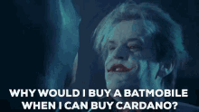 joker batman cardano batmobile why buy