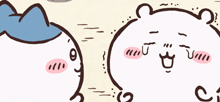 a cartoon drawing of a bear with a blue hat and a smiley face