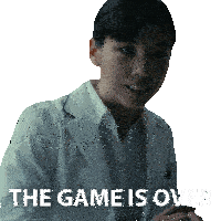 a woman in a lab coat with the words the game is over below her