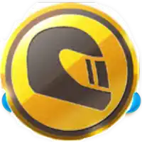 a gold coin with a motorcycle helmet on it