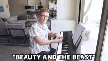 Beauty And The Beast Piano GIF - Beauty And The Beast Piano Musical GIFs