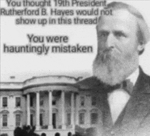 a black and white photo of rutherford b hayes