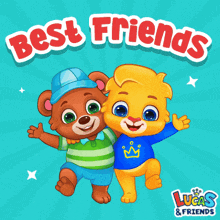 a lucas and friends advertisement with two bears