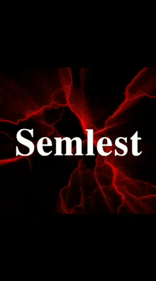 a black background with red lightning and the word semless