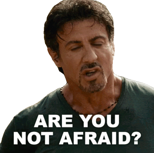 Are You Not Afraid Barney Ross Sticker - Are You Not Afraid Barney Ross Sylvester Stallone Stickers