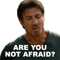 Are You Not Afraid Barney Ross Sticker - Are You Not Afraid Barney Ross Sylvester Stallone Stickers