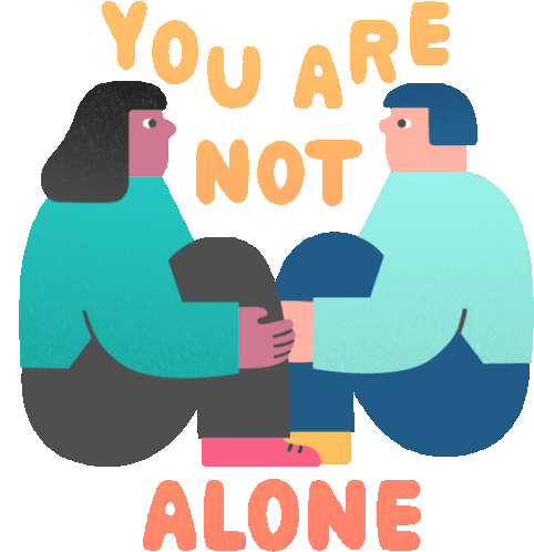 Attentive Friend Says You Are Not Alone In English Sticker - Real Feels Girl Buddies Stickers