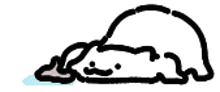 a drawing of a cat laying on its back with a tear coming out of its eyes .