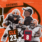 a poster for a football game between the browns and cle 23