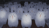 a bunch of cartoon characters with their mouths open