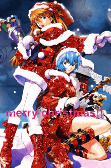 Asuka And Rei Merry Christmas Rei Santa GIF