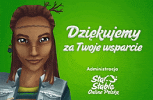 a star stable online polska ad with a woman