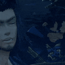a close up of a man 's face in a video game .