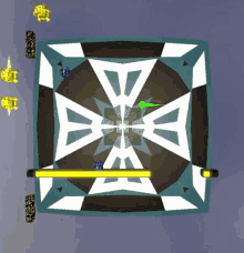 a cartoon drawing of a square with a cross in the middle