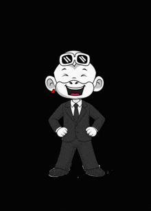 a cartoon of a man in a suit and tie