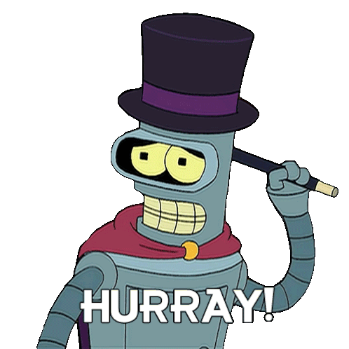 Hurray Bender Sticker - Hurray Bender Futurama Stickers