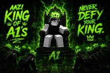 a poster that says never defy your king on it