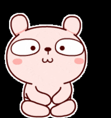 a cartoon bear is holding a question mark in its hand