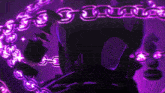 a purple background with a chain that says ' j ' on it