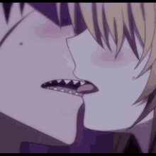 a close up of a person kissing with their tongue hanging out