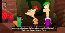 phineas and ferb double life perry the platypus hand down ferb