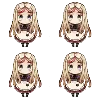 four images of a girl with long blonde hair